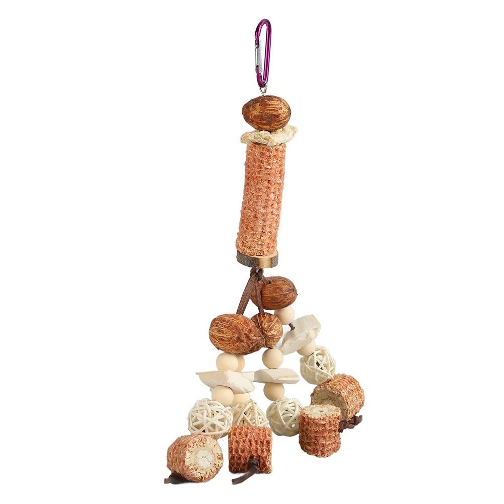 Parrot Hanging Chewing Toys Corn Cob Rattan Ball Molar Treats Toy Bird Cage Accessories For Relieve Boredom