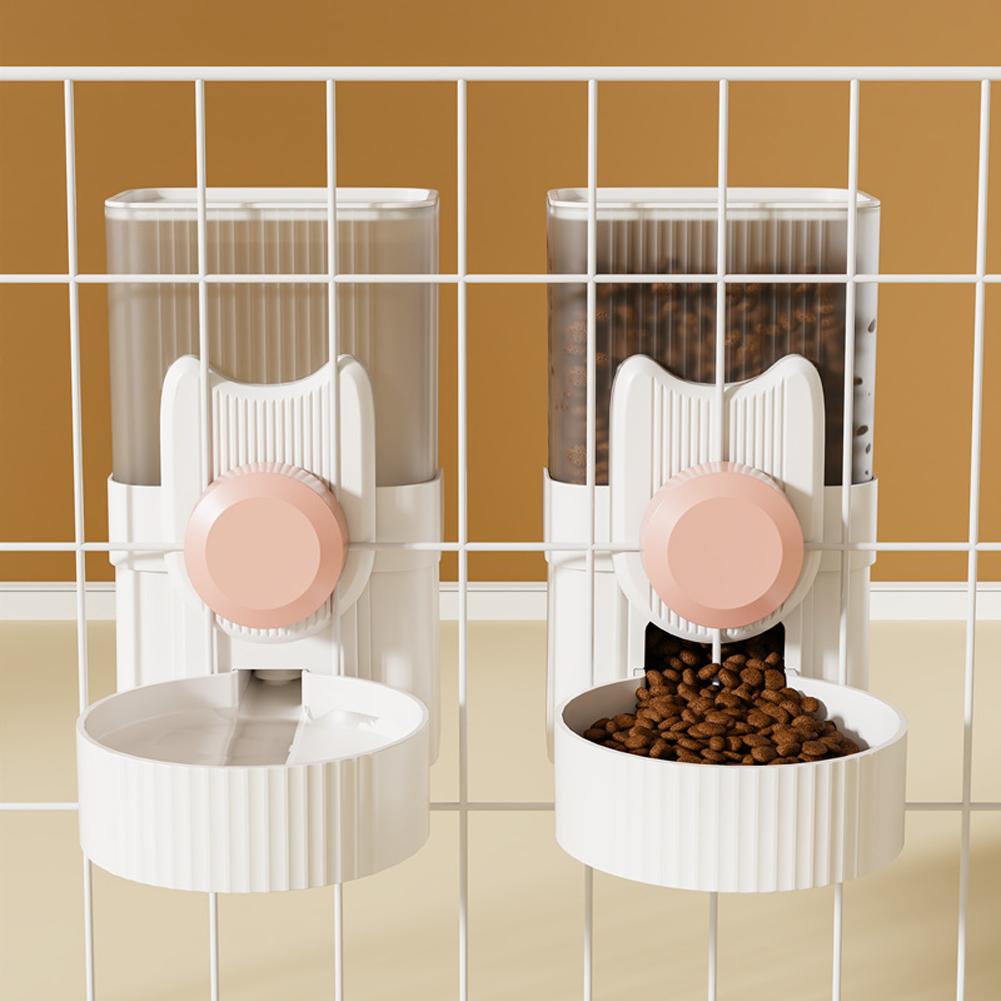 Pet Cats Dogs Hanging Water Dispenser Automatical Drinking Fountain Feeder Food Container Pet Cage Accessories