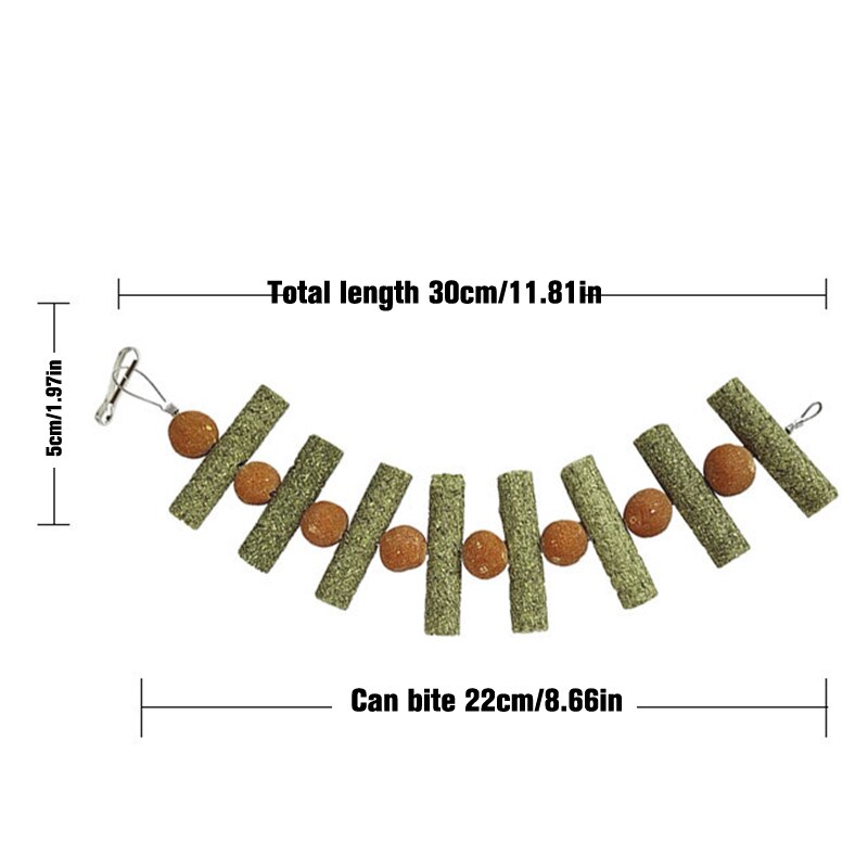 1pc Pet Wooden Tooth Grinding Toys Rabbit Timothy Grass Stick with Carrot Ball Molars Healthy Toy for Bunny Hamsters Chinchilla