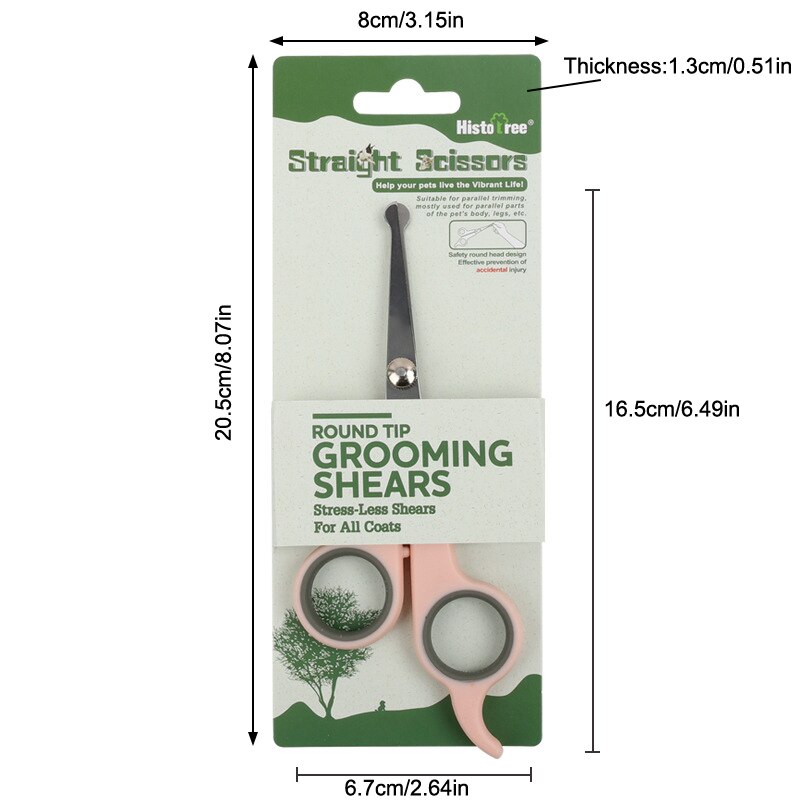 1pc Professional Dogs Hair Scissor Stainless Steel Grooming Scissors Rounded Tip Pets Durable Safety Hair Cutting Tools