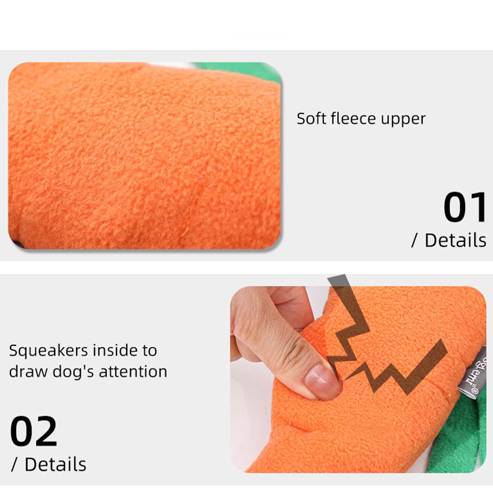 2 In 1 Pet Dog Puzzle Toys Bite-resistant Tear-resistant Carrot Shape Hide Seek Toy For Small Medium Dogs