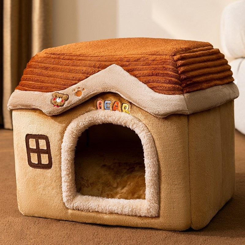 HOOPET New Style Dog House Double Roof Animal Shape House for Cats Small Dogs Pet Comfortable Sleeping Bed Cat Nest Bed Supplies