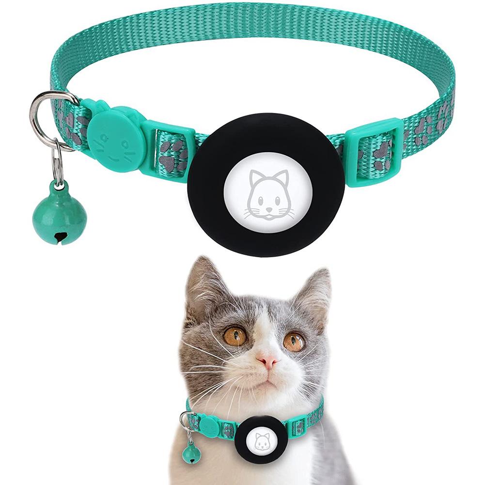 Pet Safety Reflective Collar Adjustable Footprint Print Pet Necklace With Bells