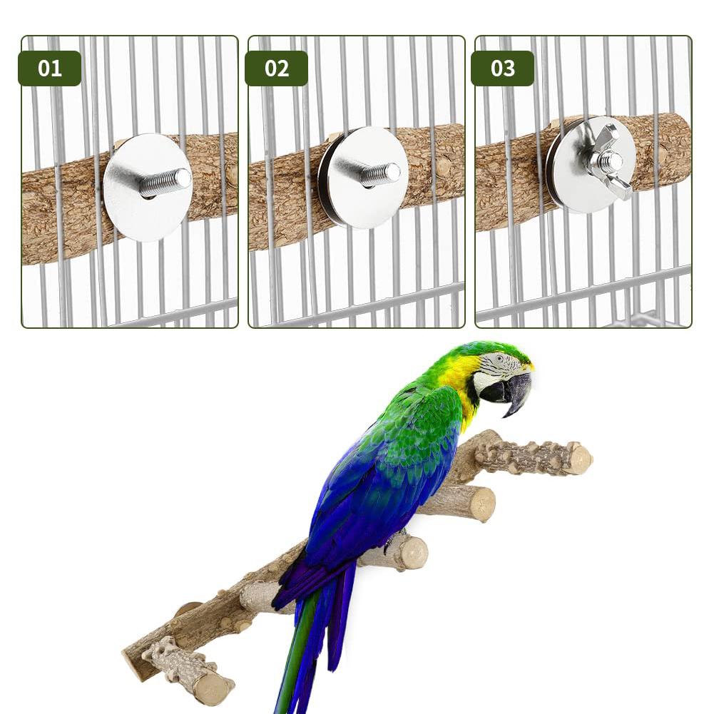 Parrot Nature Wood Climbing Ladder Perch Stand Chew Toys Bird Cage Accessories For Small Animal