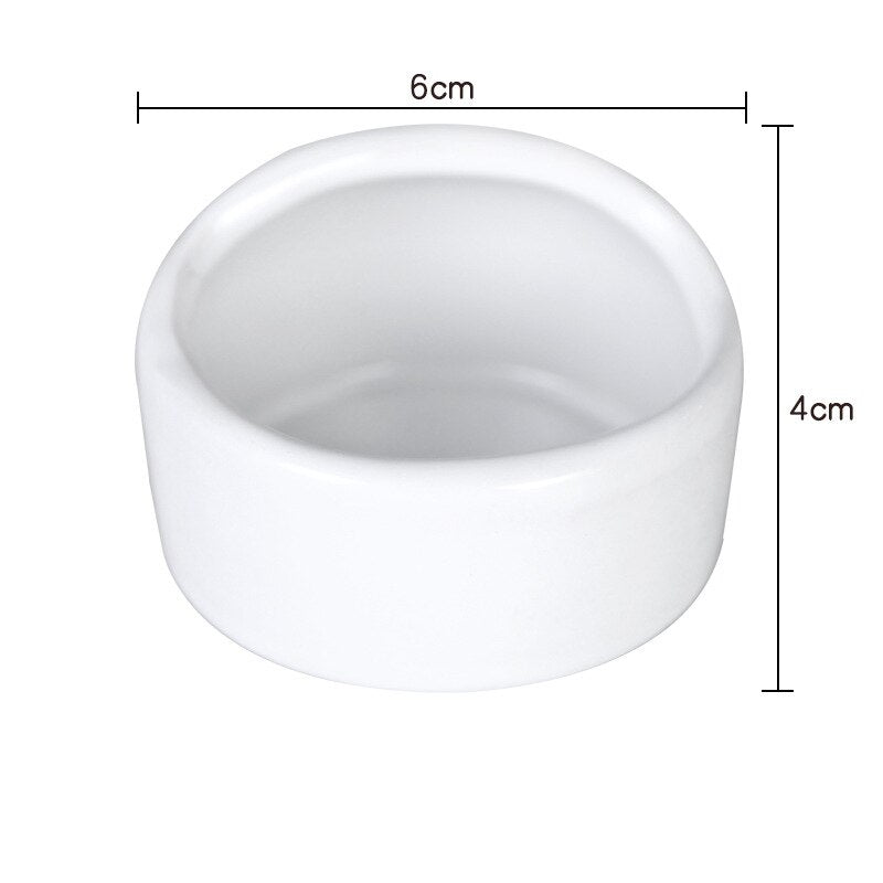 Hamster Bowl Food Dish Ceramic Small Animal Water Food Feeding Bowl for Gerbil Chinchilla Rat Ferret Hedgehog Ceramic Hideout