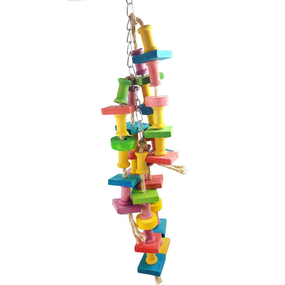 Parrot Wooden Chewing Toys Natural Tearing Toys Birdcage Accessories For Large Medium Small Birds