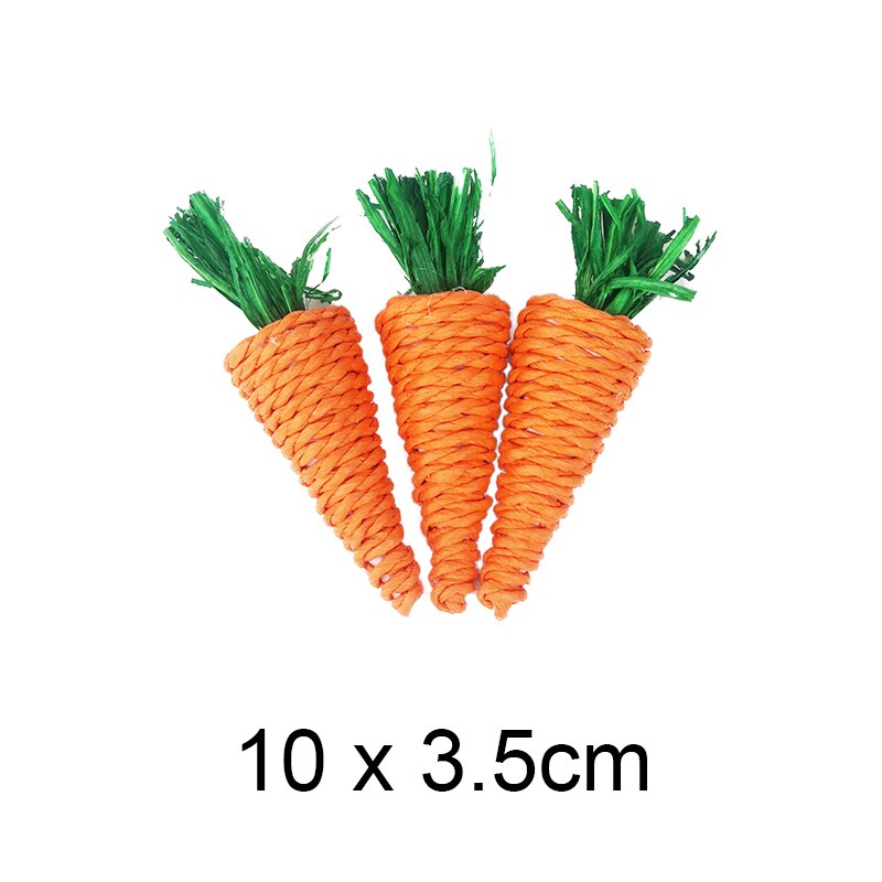 Rabbit Chew Toy Small Animal Chew Treat 100% Natural Material Handmade for Bunny Chinchilla Guinea Pig Hamsters Rat Pet Supplies