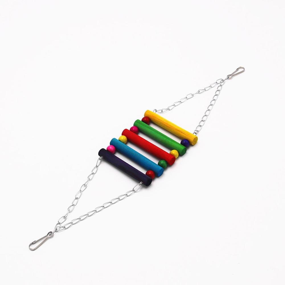 Parrot Wooden Suspension Bridge Hammock Swing Stand Bar Chew Toys Bird Cage Accessories Bird Supplies