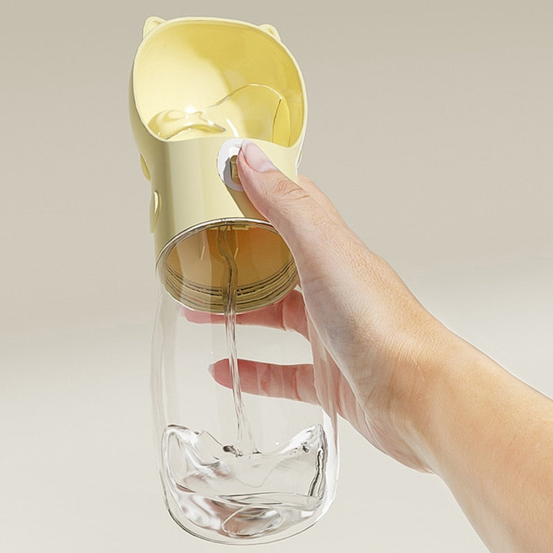 HOOPET Portable Water Dispenser Feeder Dog Bottle Drinker Cat Leak-proof Food Container Pet Travel 2 In 1 Accessories