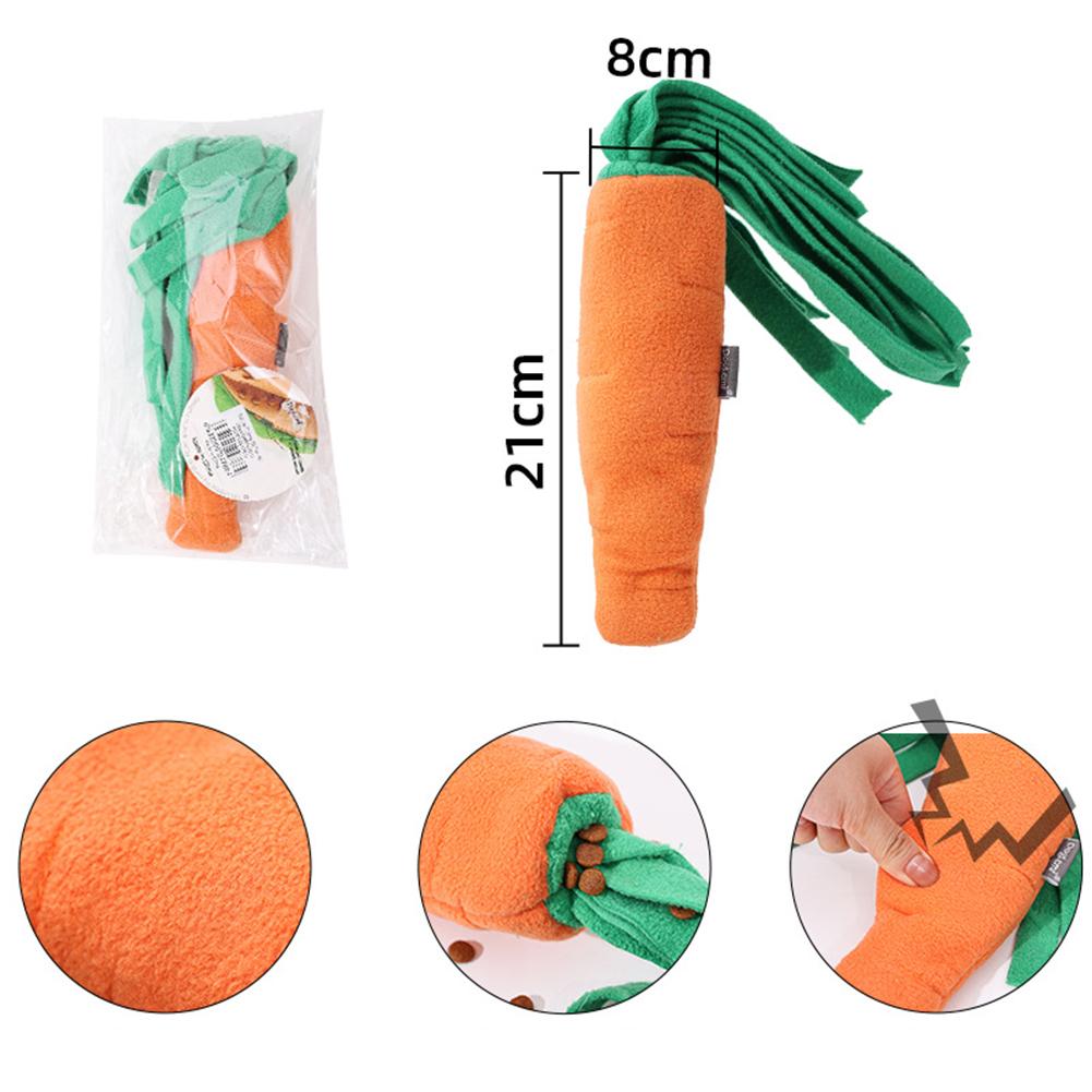 2 In 1 Pet Dog Puzzle Toys Bite-resistant Tear-resistant Carrot Shape Hide Seek Toy For Small Medium Dogs