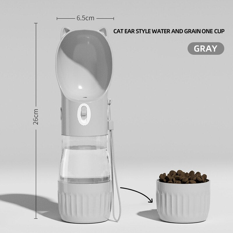 HOOPET Portable Water Dispenser Feeder Dog Bottle Drinker Cat Leak-proof Food Container Pet Travel 2 In 1 Accessories