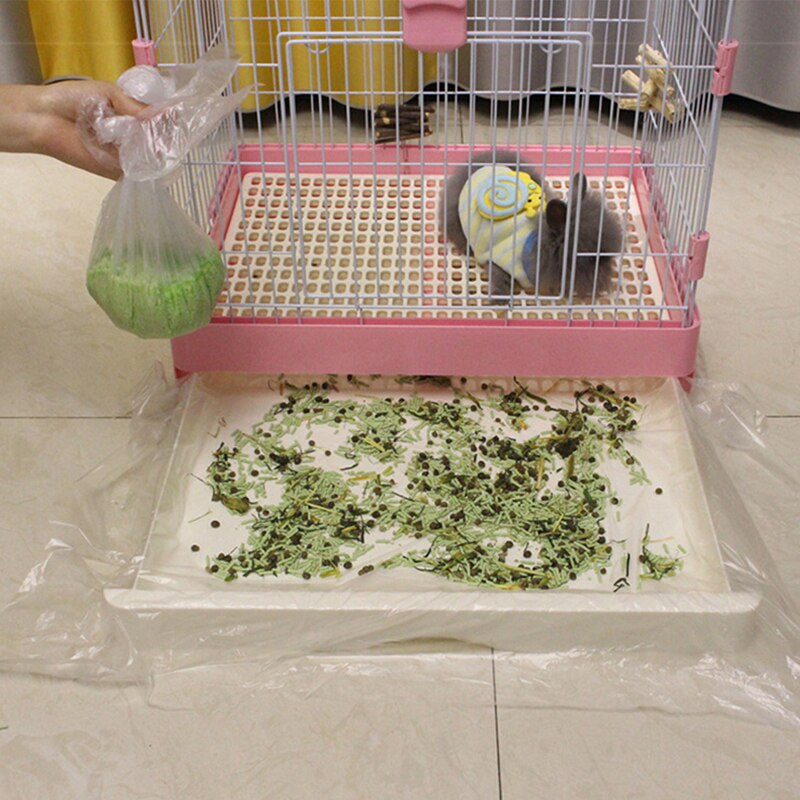 50Pcs Disposable Rabbit Cage Liner 4Size Plastic Bunny Cage Mat Film Replacement Diapers Universal Toilet Film For Small Animals