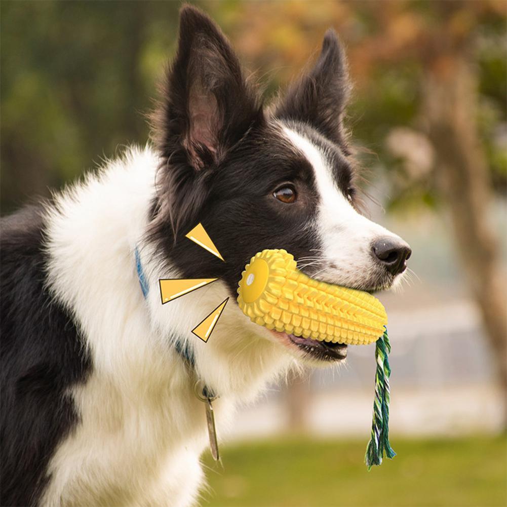 Dog Corn Toothbrush Chew Toy Puppy Toys Cleaning Natural Rubber Toothpick Dental Care Toothbrush Relieve Stress Pet Supplies