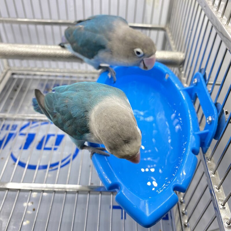 1PC Bird Bathtub Pet Parrots Cage Hanging Feeder Bowl Plastic Bathing Shower Box Baths Tub Bird Water Drinker Accessories