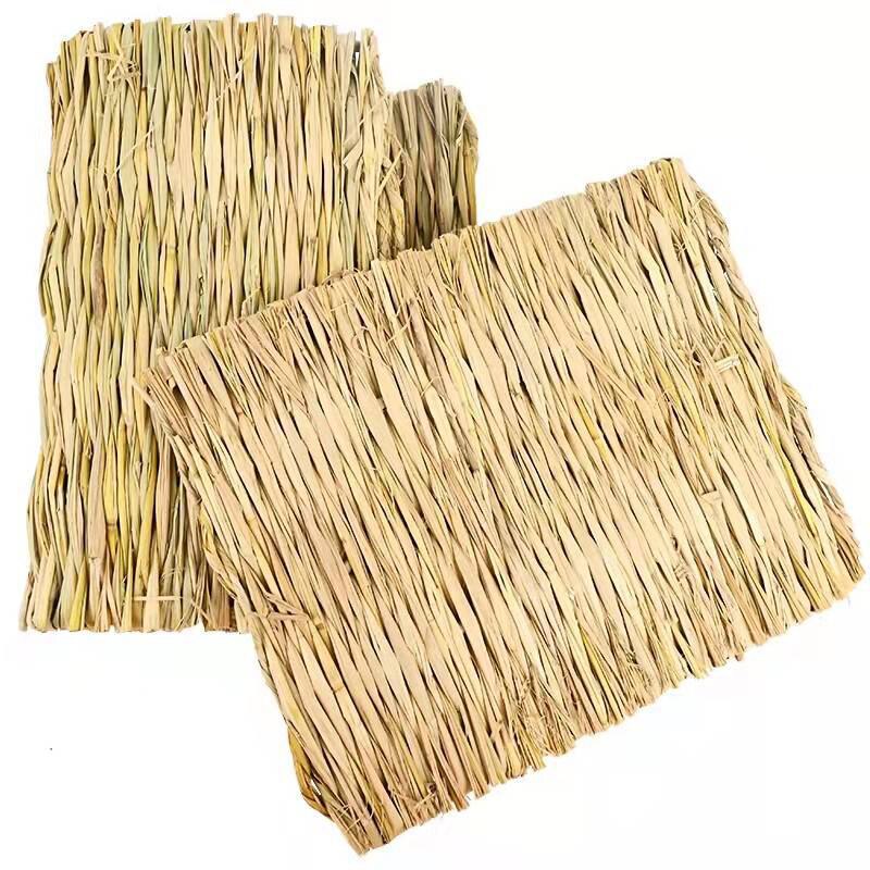 Rabbit Natural Grass Chew Mat Small Animals Hamster Guinea Pig Cage Edible Rabbits Mats for Cages Bird Nests Bunny House Pad