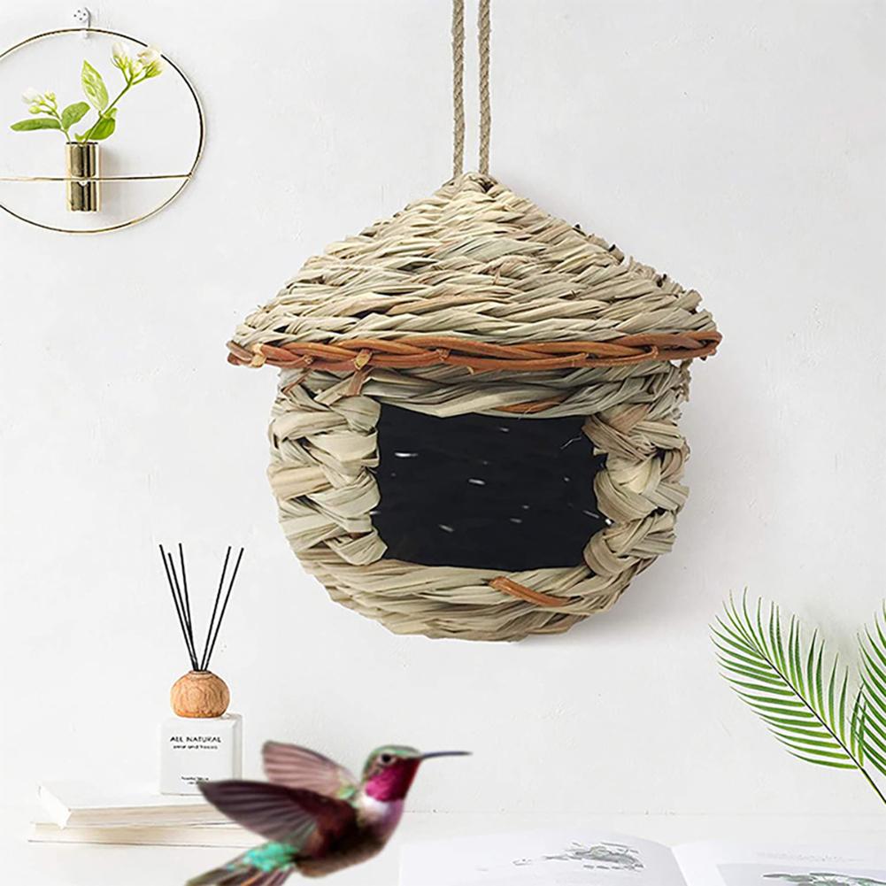 Pet Hanging Birds Nest Outdoor Hand-weaved Decorative Bird House Bird Cage Shelter For Garden Decoration
