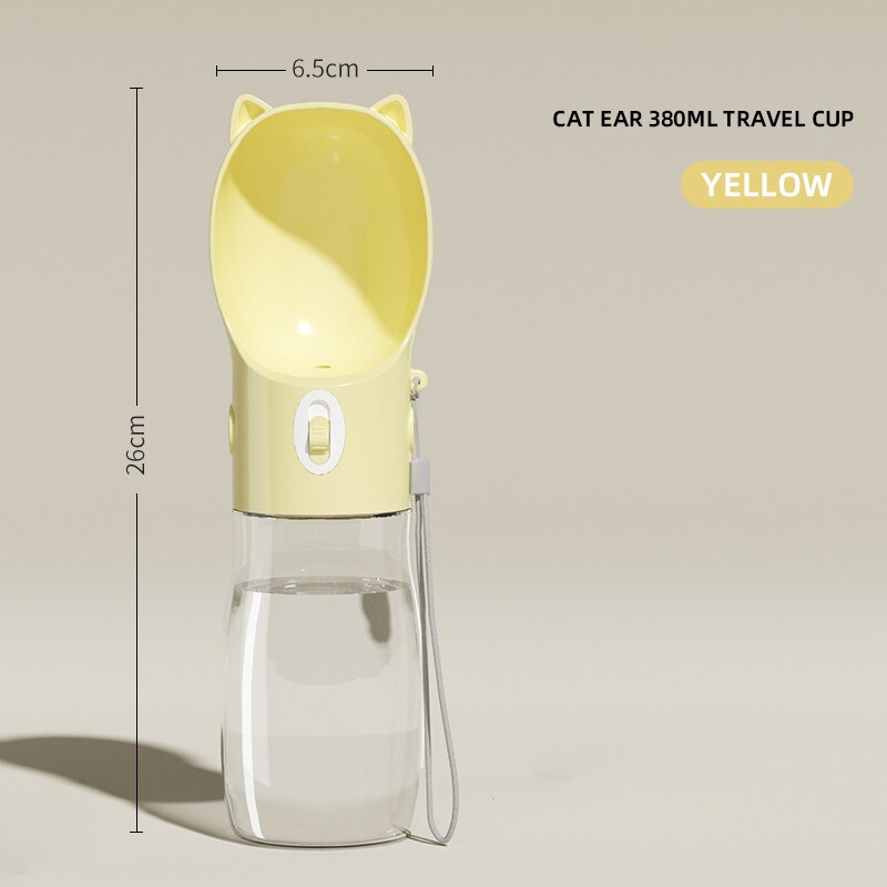 HOOPET Portable Water Dispenser Feeder Dog Bottle Drinker Cat Leak-proof Food Container Pet Travel 2 In 1 Accessories