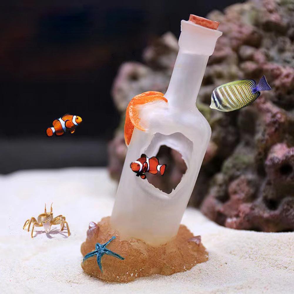 Artificial Resin Ornaments Wine Bottle Octopus Shape For Fish Tank Aquarium Landscaping Decoration