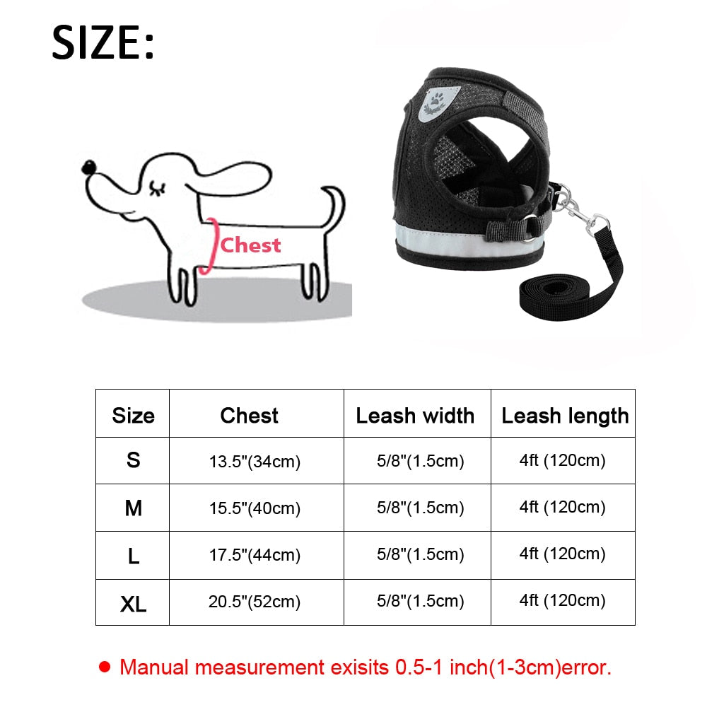 Small Cat Puppy Harness Leash Set Soft Breathable Pet Cat Harness Mesh Cat Vest with Lead for Small Cat Dogs Chihuahua Kitten