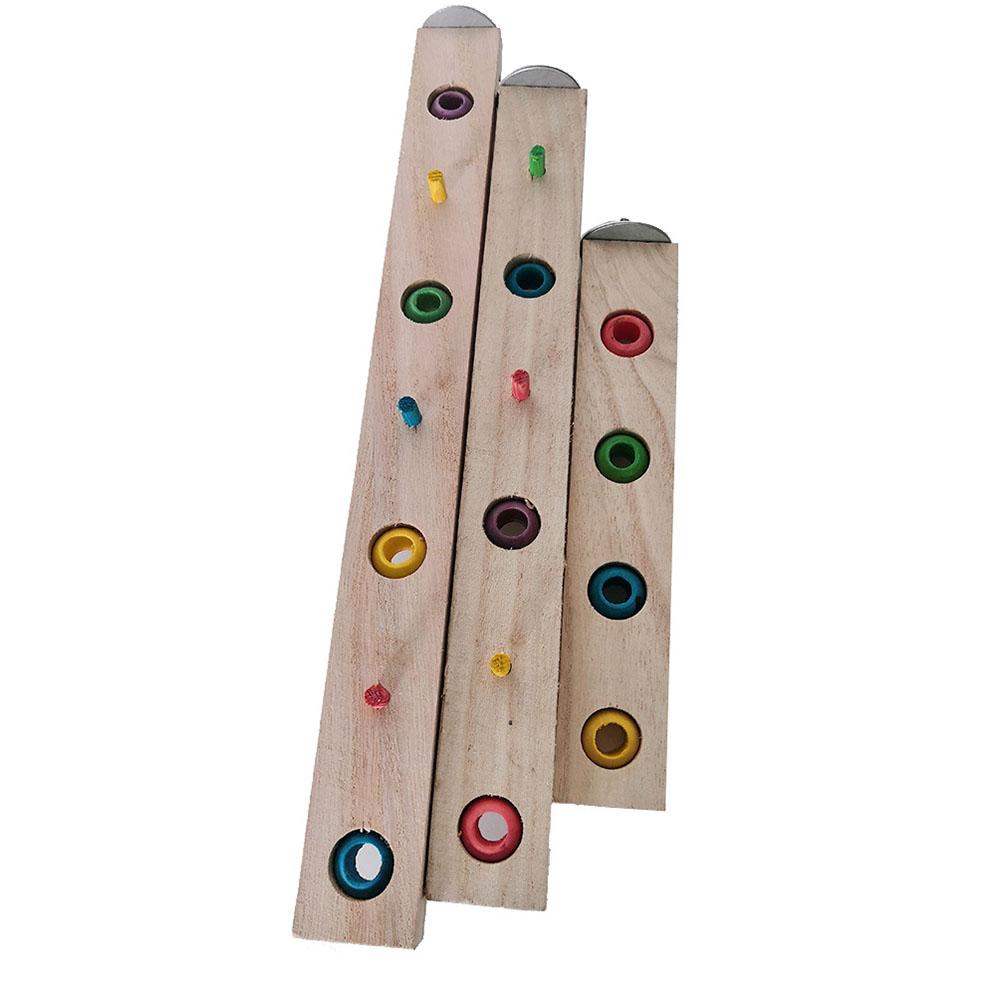 Parrots Wooden Perch Stand Multi-functional Colorful Stand Pole Bird Training Toys With Chewable Bead