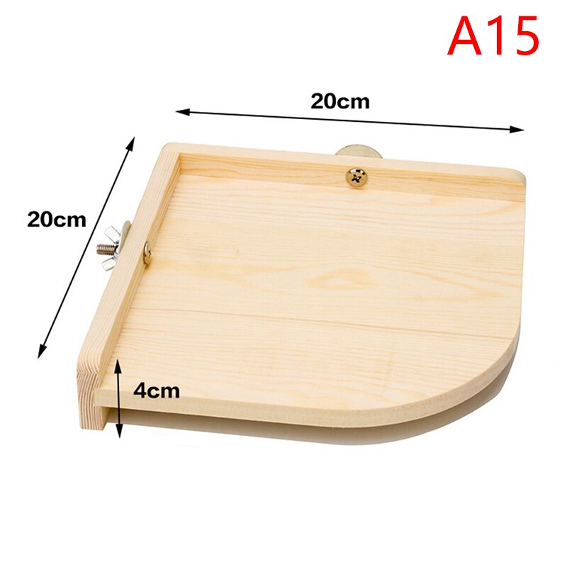 Square Pet Bird Parrot Wood Platform Stand Rack Toy Hamster Branch Perches for Bird Cage Toys 15 Sizes Pet Station Board Round