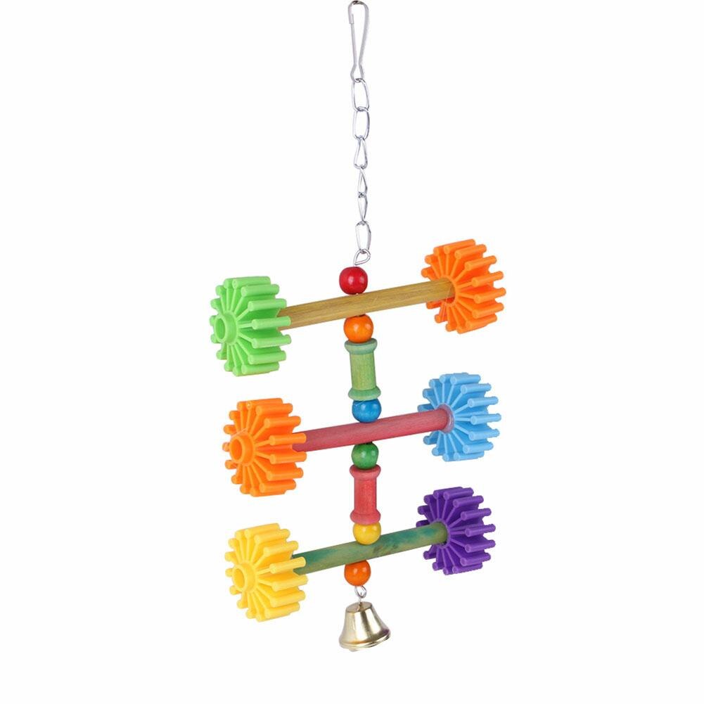 10pcs Pet Bird Wooden Toy Set Parrot Colorful Hanging Wear-resistant Cage Swing Bridge Bird Supplies