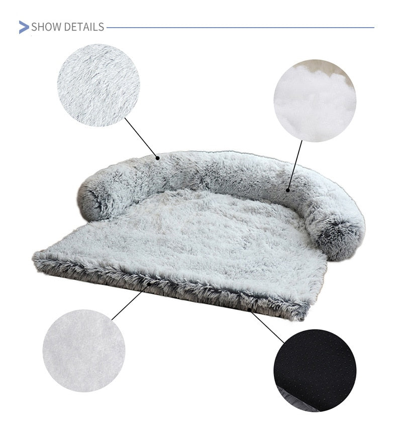 Removable Pet Dog Bed Plush Large Dogs House Sofa Mat Winter Warm Pets Bed Pad Washable Dog Cushion Blanket Sofa Cover