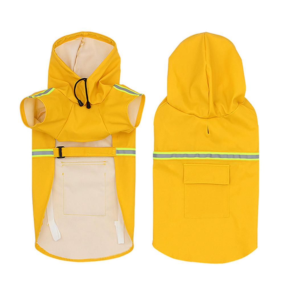 Pet Dog Hooded Raincoat Windproof Rainproof Rain Jacket Poncho With Reflective Strap For Camping Hiking