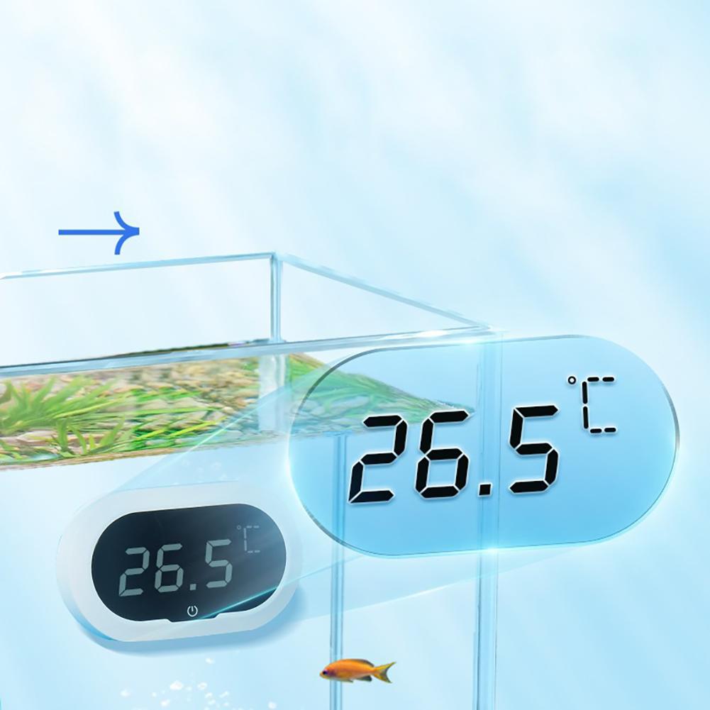 Led Digital Fish Tank Thermometer Built-in High-precision Sensor 0-50°C Range Aquarium Thermometer