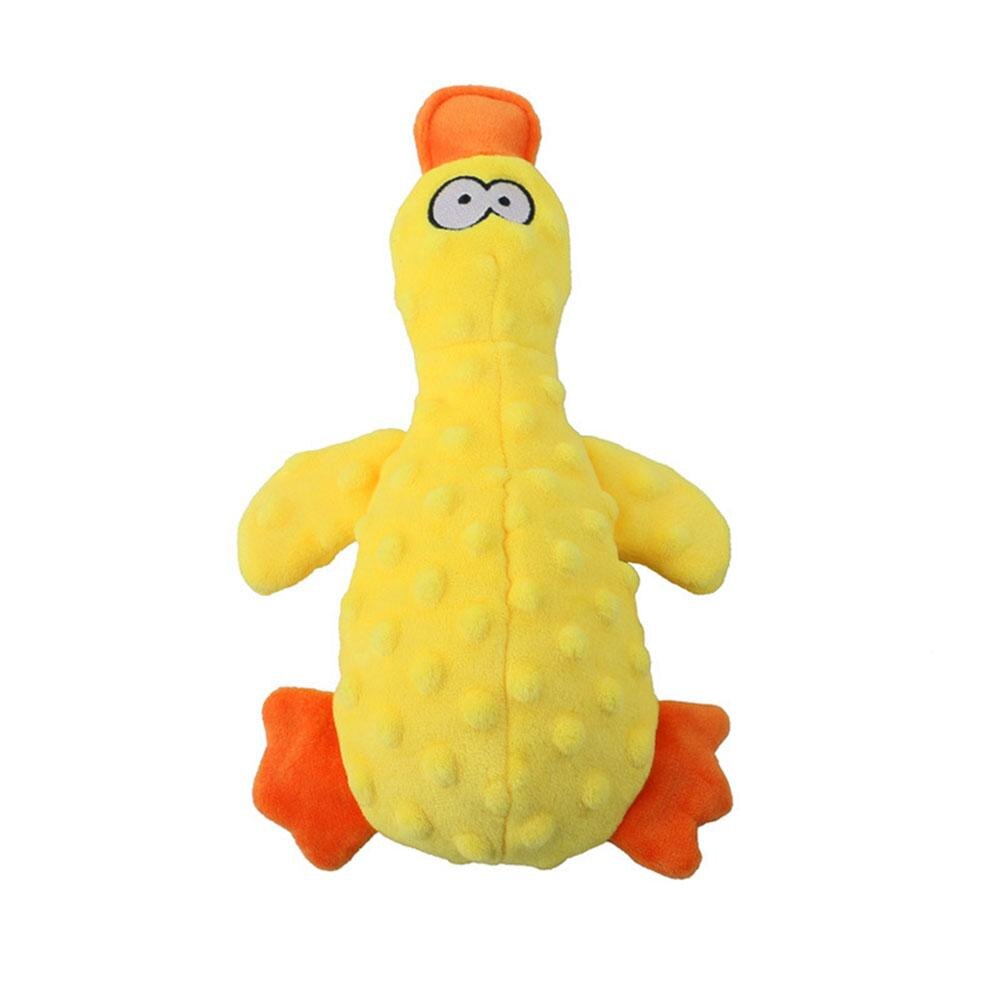 Pet Plush Duck Bite-resistant Interactive Stuffed Squeaking Toys Molar Chew Toys Cat Dog Supplies