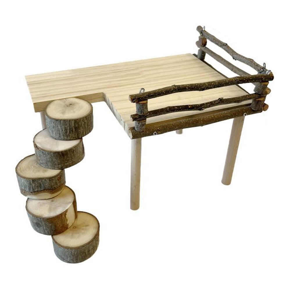 Natural Wooden Platform Stand Shelf For Hamster Golden Bear Double Floor Cage Accessories For Climbing Playing