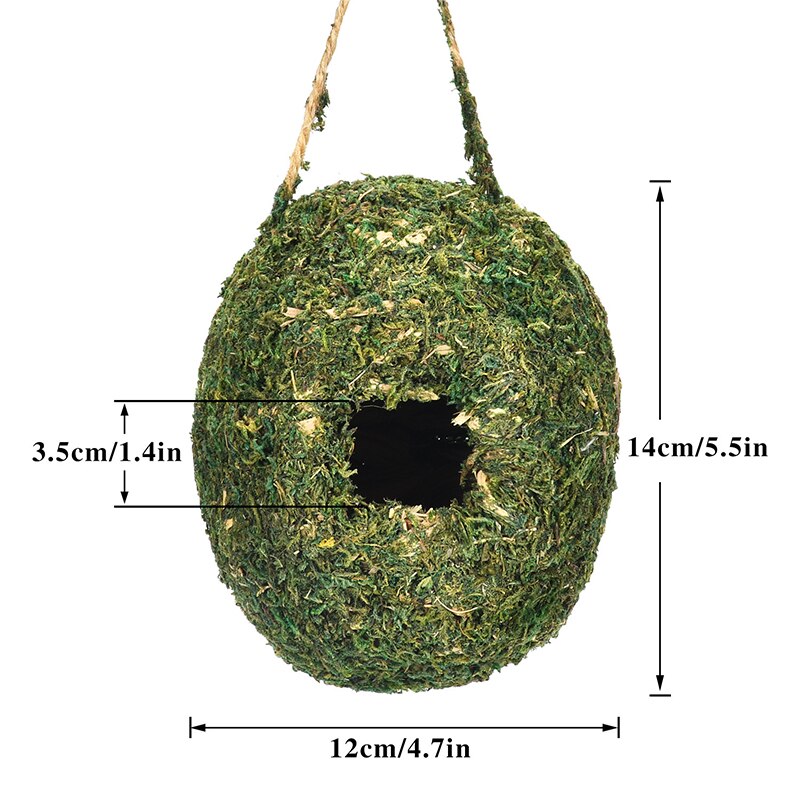 12 Style Hand-Woven House Birds Nest Shelter Hut Cage Natural Grass Hanging Sparrows Parrot Cage Straw Rope Outside Bird House