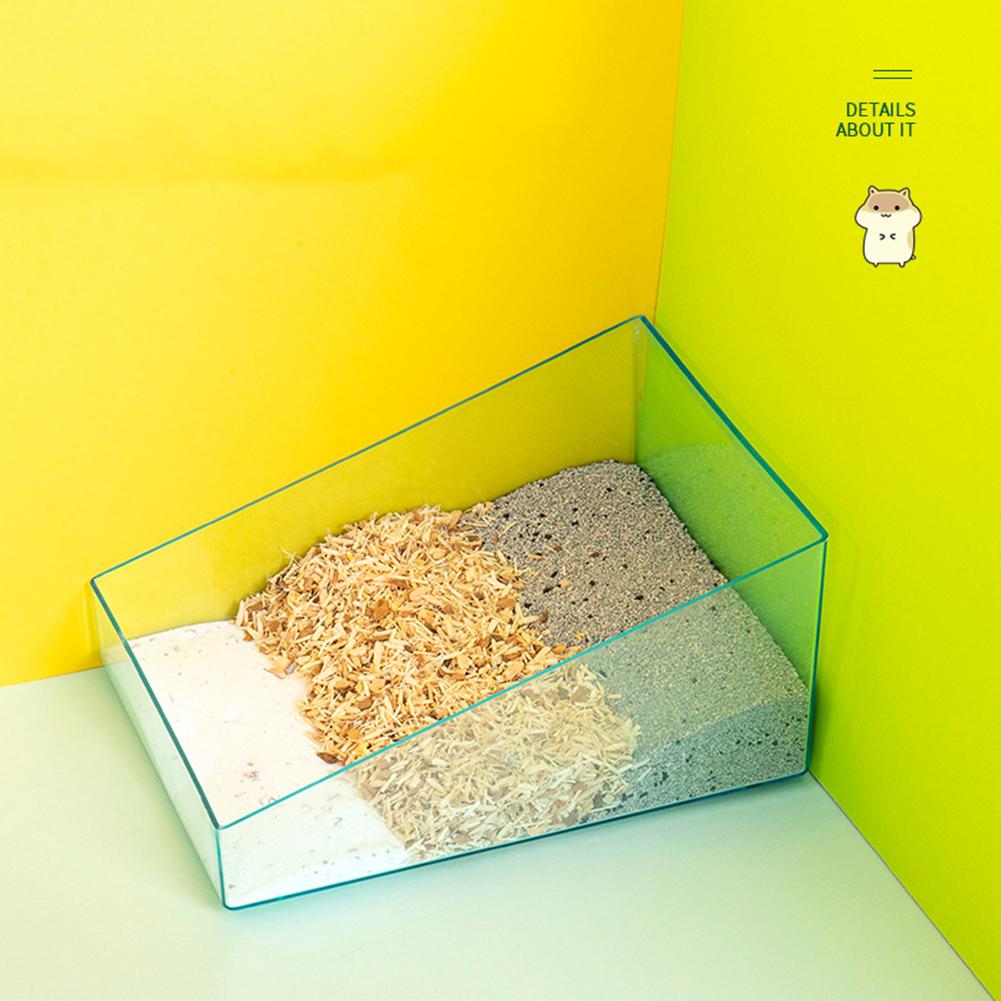 Hamster Clear Acrylic Toilet Tray Sand Bathroom For Hedgehogs Squirrels Chinchillas Golden Bears Guinea Pigs