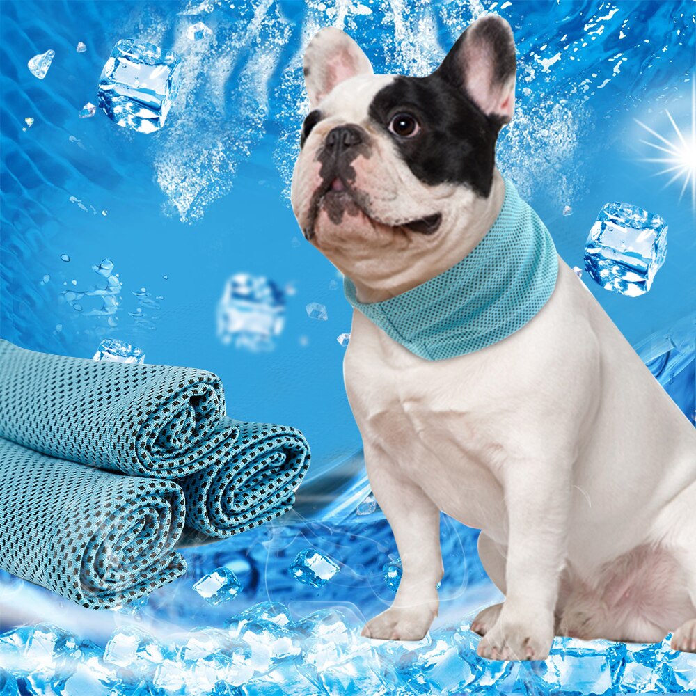 Summer Dog Pet Cooling Bandana Collar Sunstroke Prevention Puppy Scarf Ice Cooling Collars for Small Medium Large Dogs Pitbull