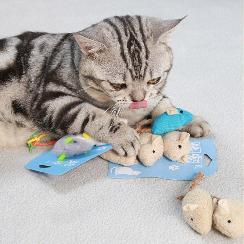 3pcs Funny Cat Toys Mice Bite Resistant Faux Furry Catnip Mouse Toy Interactive Cat Chew Toy For Indoor Cats Kitten Play Fetch