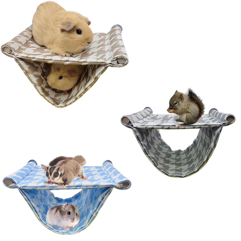 Ice Silk Hanging Hammock Nest Bed Double Layers Bird Cage Accessories For Guinea Pig Hamster Golden Bear Squirrel
