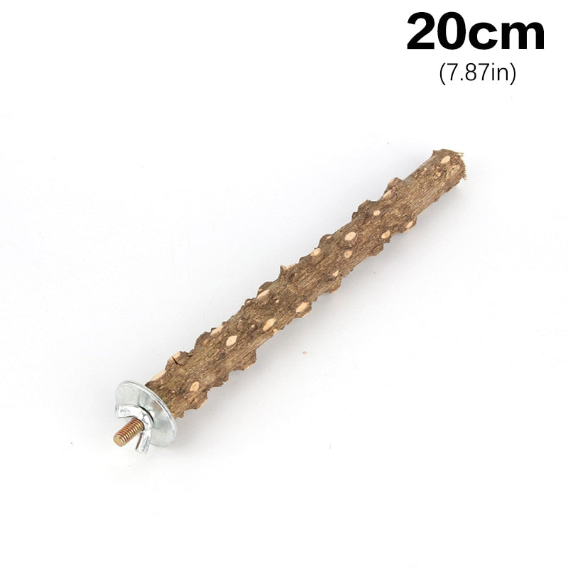 31CM Natural Wood Parrot Perch Bird Stand Paw Grinding Fork Parakeet Climbing Standing Branch Ladder Toys Bird Cage Supplies