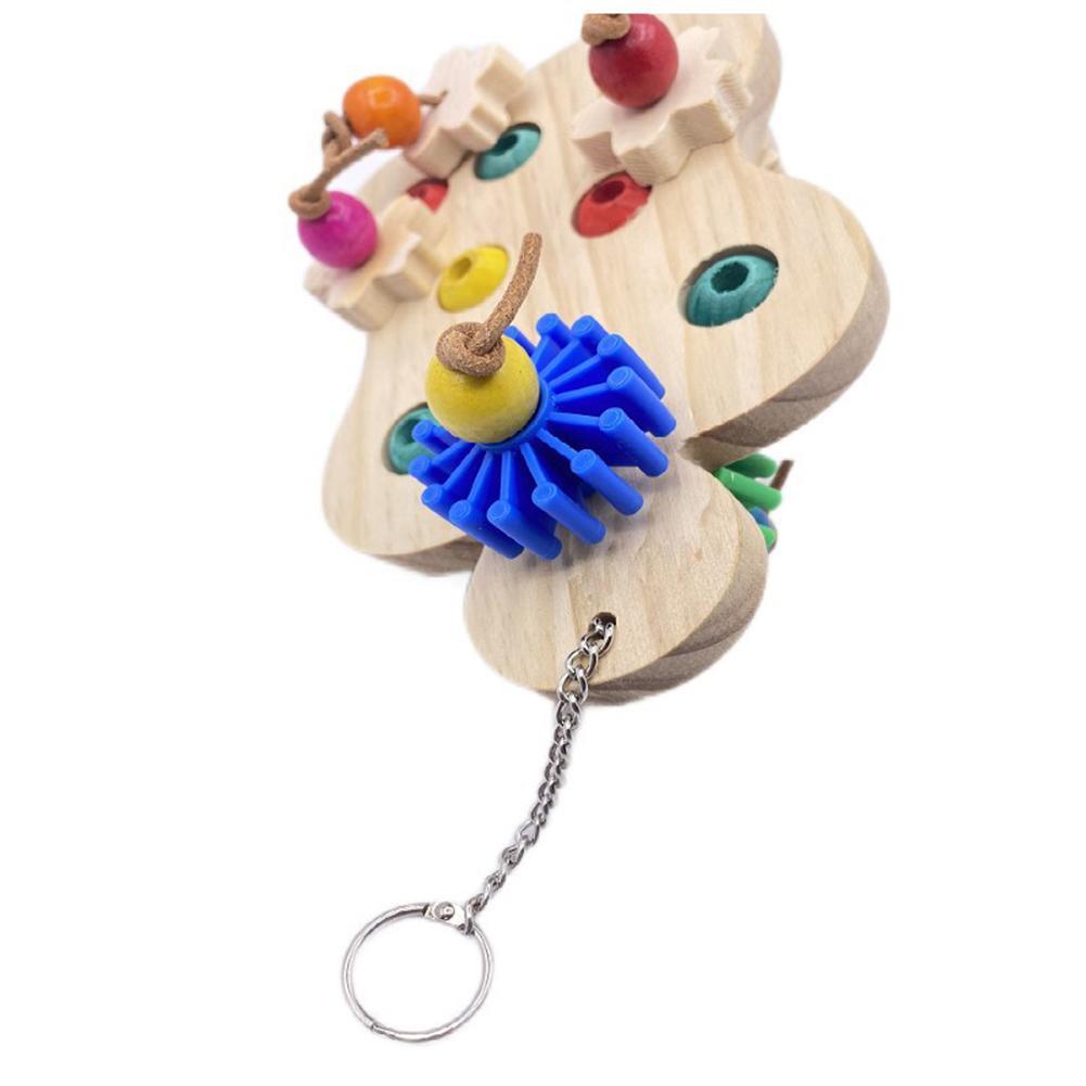 Parrot Natural Wood Puzzle Chew Toys Interactive Educational Trainer Bird Supplies For Relieve Boredom