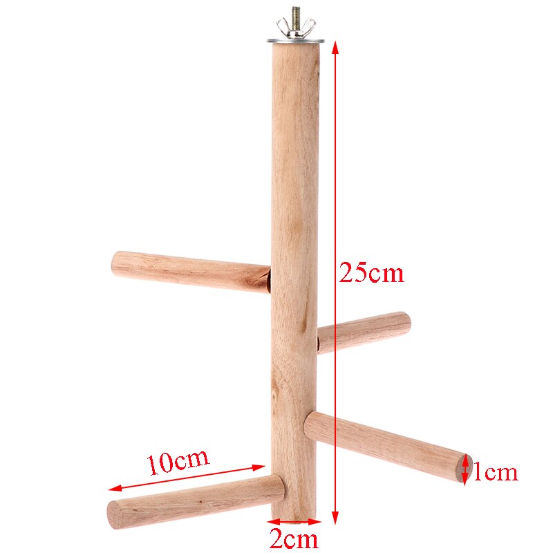 Pet Parakeet Budgie Hanging Play Toys Bird Cage Wood Branch Stand Perches Parrot Wooden Holder Perches Birdcage Accessories