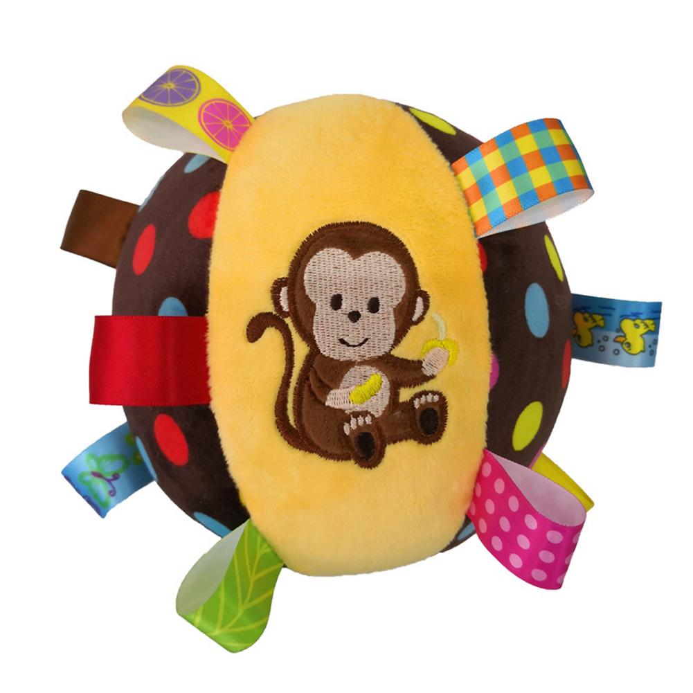 Dog Squeaky Toys Soft Comfortable Cute Plush Rattle Bell Ball Stress Relief Interactive Props Pets Supplies