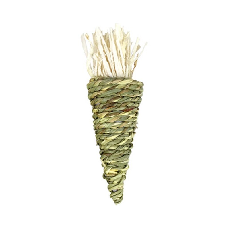 Bunny Chew Toy for Teeth Natural Hay Treats Grass Carrot Toys for Rabbit Chinchilla Hamsters Guinea Pigs Chewing Playing