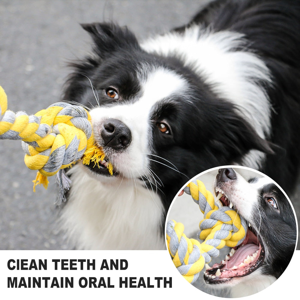80cm Big Dog Toys for Large Dogs Aggressive Chewers Cotton Rope Interactive Toys for Pet Dog Accessories Toothbrush Training