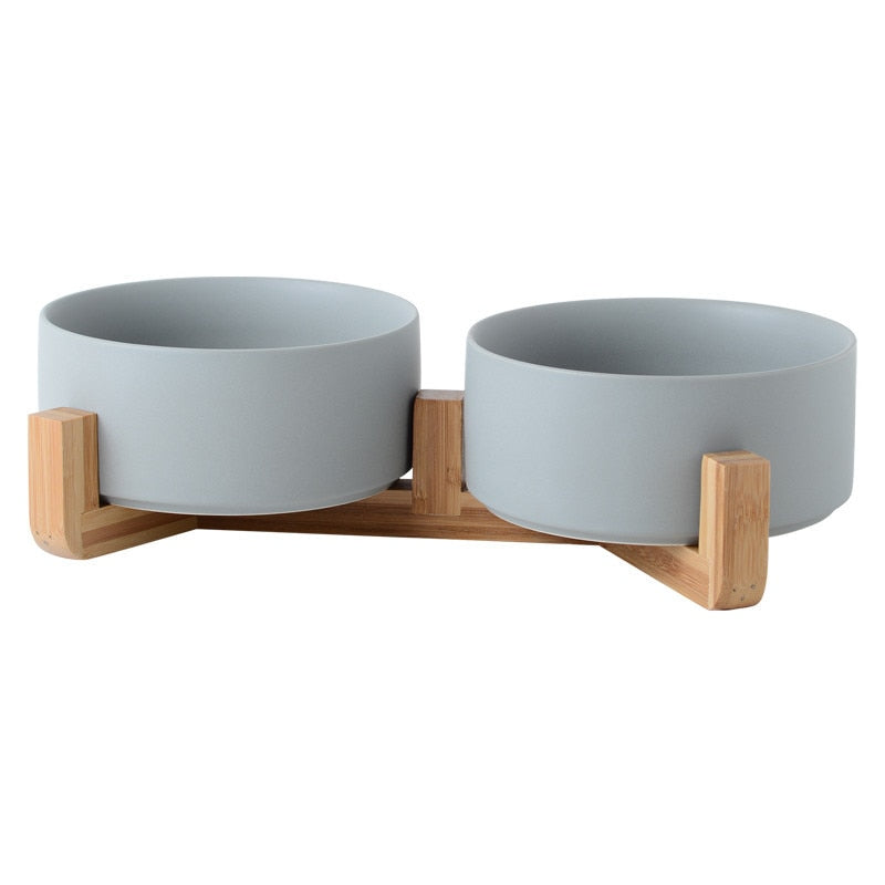 Ceramic Pet Bowl Cat Puppy Feeding Supplies Double Pet Bowls Dog Food Water Feeder Dog Accessories Durable multiple color option
