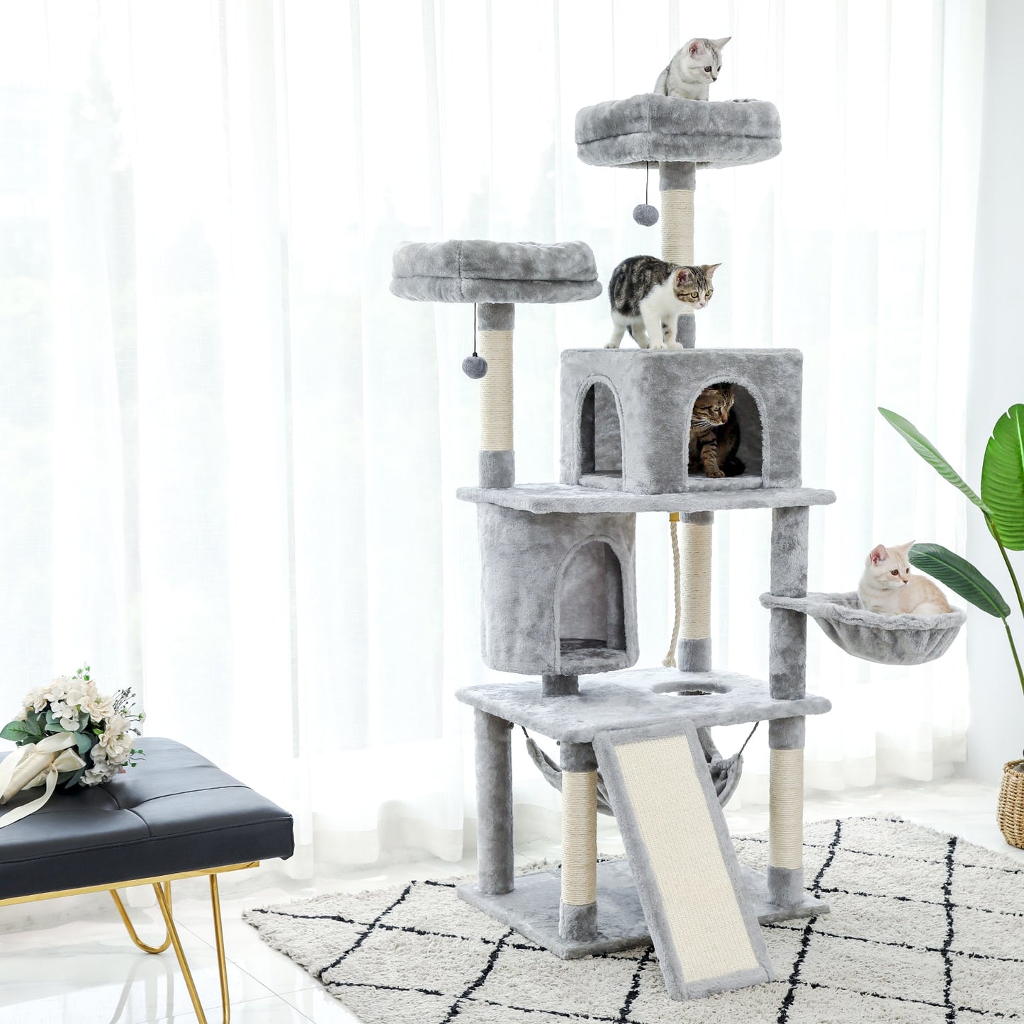 2022 New Design Luxury Large Cat Climbing Frame Multi-Layer Scratching Post With Resistant Sisal Cat Tree Kittern Playground