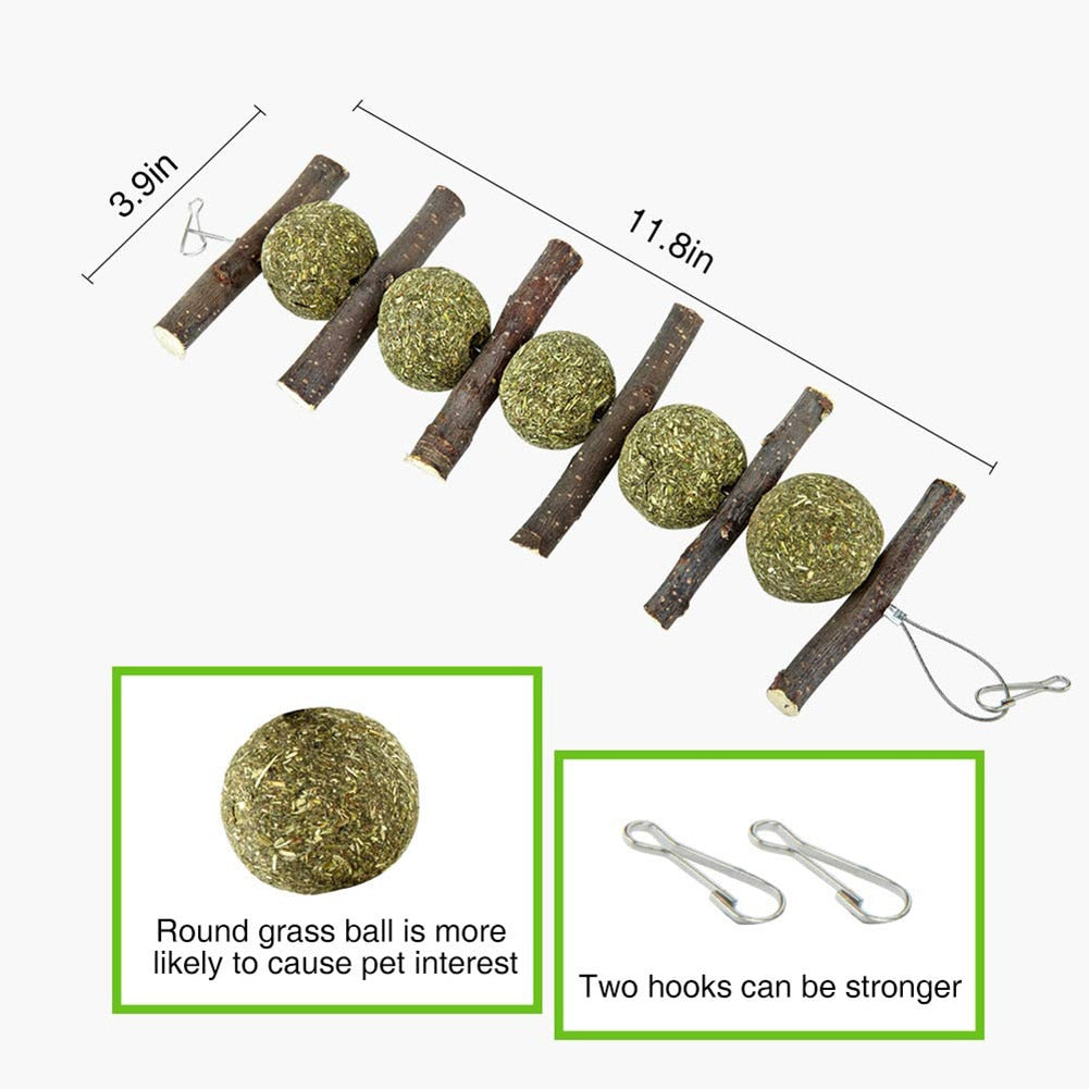 New Guinea Pig Bite Grind Teeth Toys Small Pets Rabbit Hamster Chinchilla Pet Grass Ball Branch Molar Chew Play Teething Toy