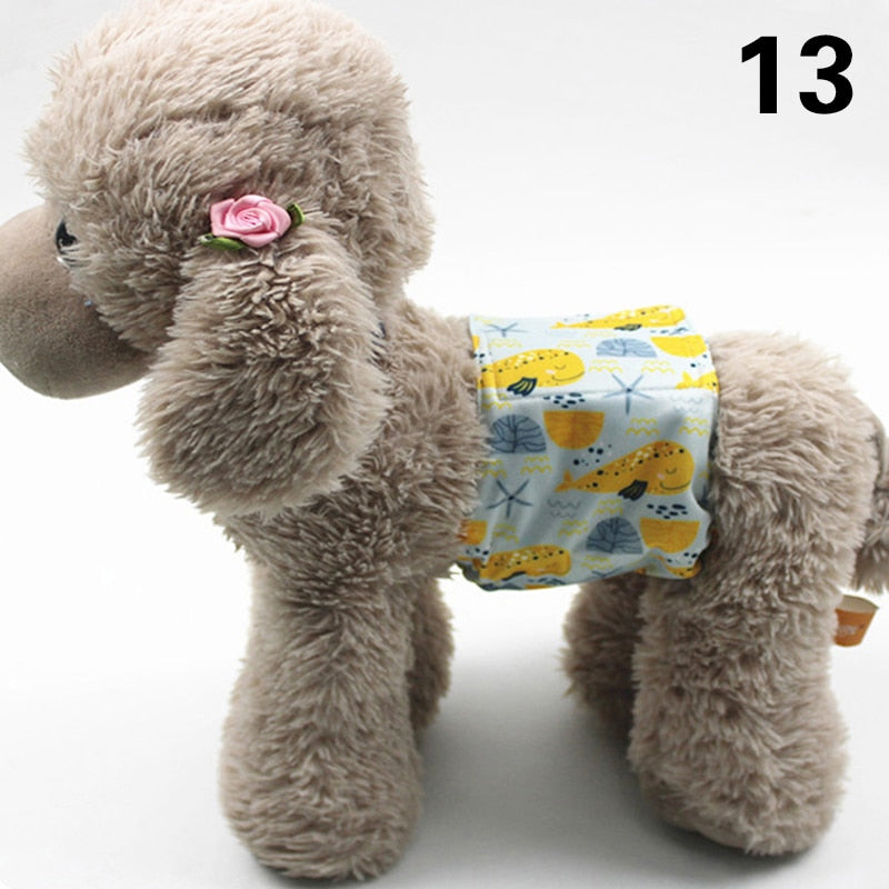 Adjustable Cartoon Animals Pet Dog Diapers Washable Males Absorbent for Dog Reusable Pet Panties Shorts Physiological Pants