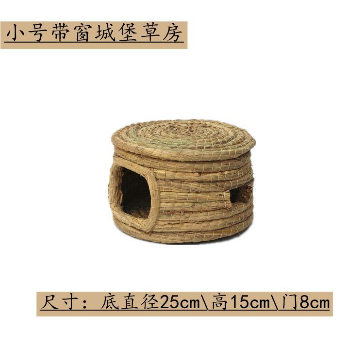 Small Pet Supplies Drop Ear Rabbit Nest Warm Grass Nest Guinea Pig Nest Dutch Pig Pet Products Hand Woven Castle Grass House