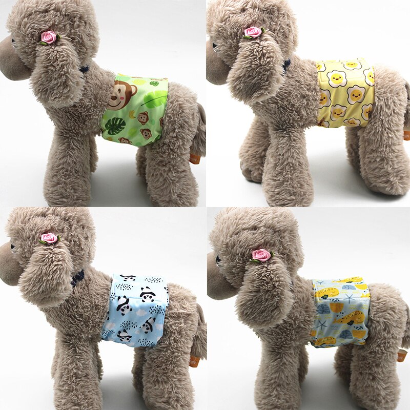 Adjustable Cartoon Animals Pet Dog Diapers Washable Males Absorbent for Dog Reusable Pet Panties Shorts Physiological Pants