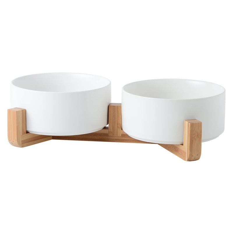 Ceramic Pet Bowl Cat Puppy Feeding Supplies Double Pet Bowls Dog Food Water Feeder Dog Accessories Durable multiple color option