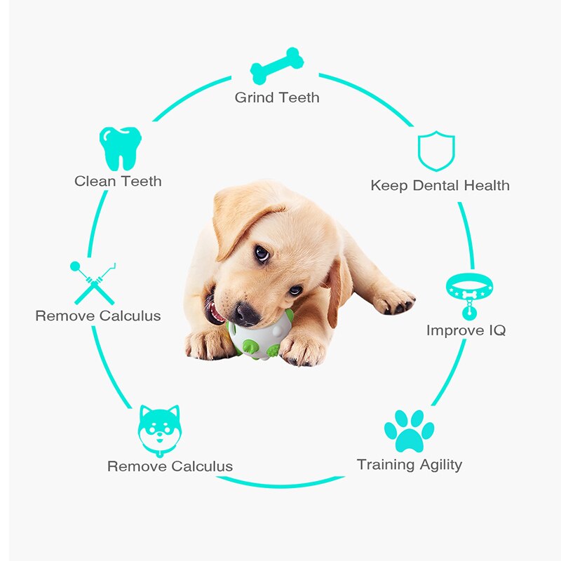 Benepaw Bite Resistant IQ Treat Dog Ball Interactive Food Dispensing Pet Chew Toys For Small Medium Large Dogs Teeth Cleaning